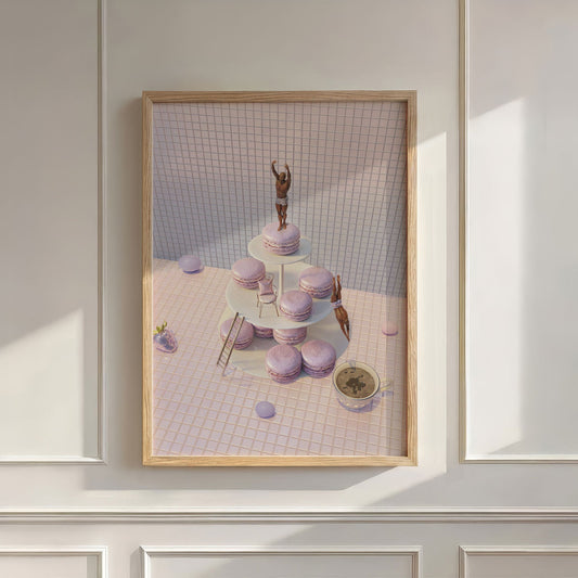 Macaron Tower Dive, Vertical, Wall Art