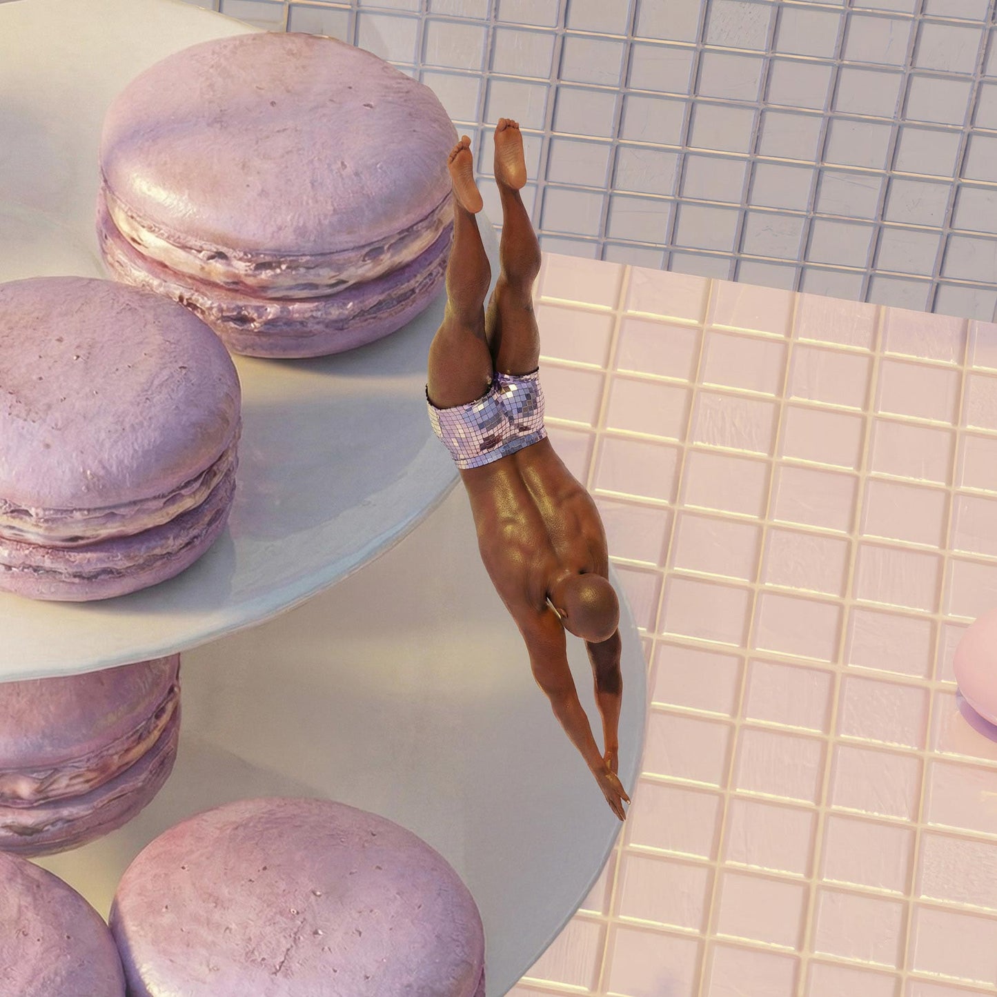 High Definition Print Quality Detail Of Macaron Tower Dive