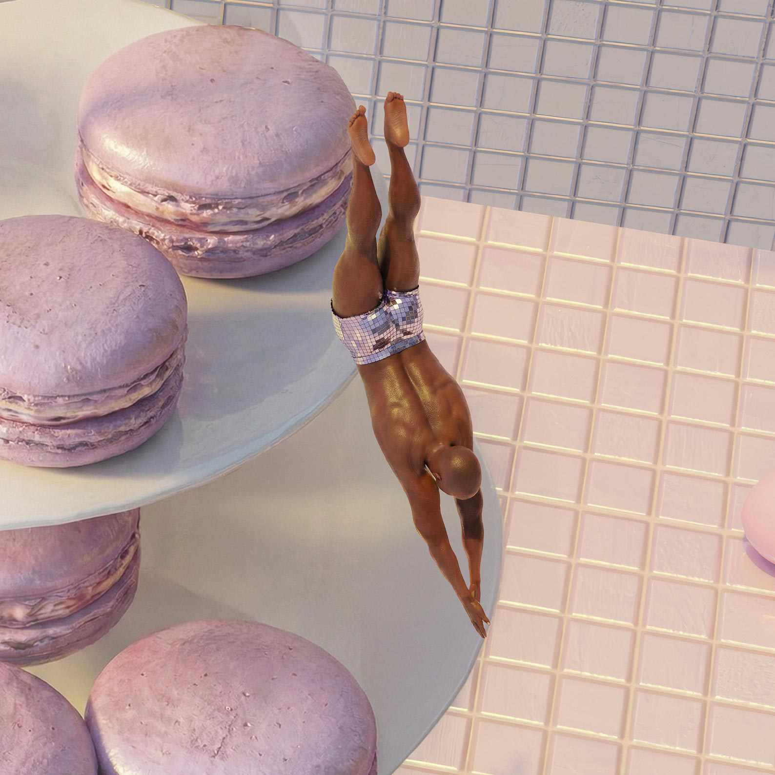 High Definition Print Quality Detail Of Macaron Tower Dive