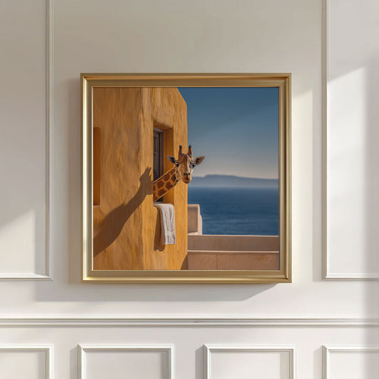 Mediterranean Giraffe, Square, Wall Art
