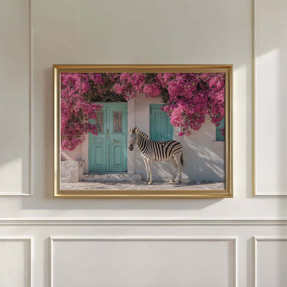 Mediterranean Zebra In Bloom, Horizontal, Wall Art