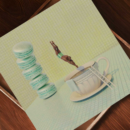 Minty High Dive, Square, Art Print