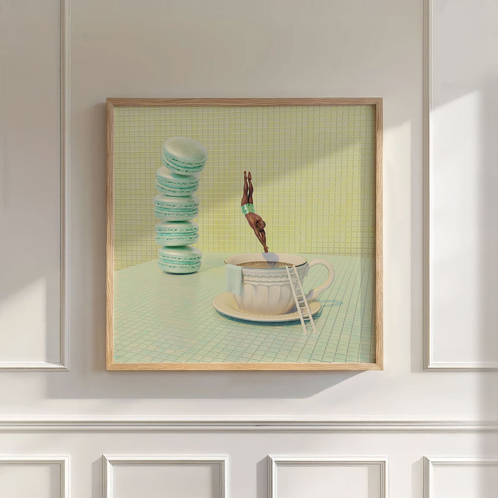 Minty High Dive, Square, Wall Art