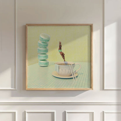 Minty High Dive, Square, Wall Art