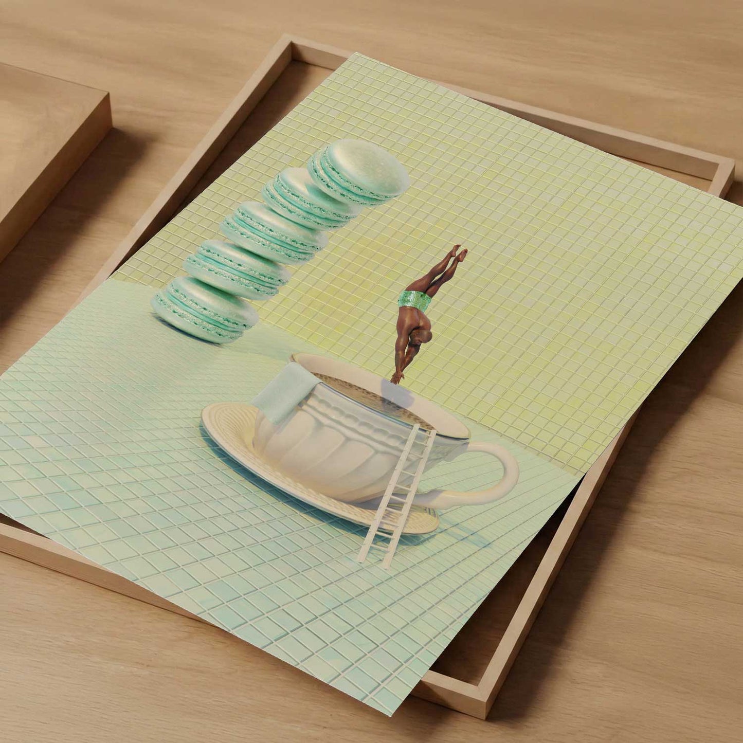 Minty High Dive, Vertical, Art Print