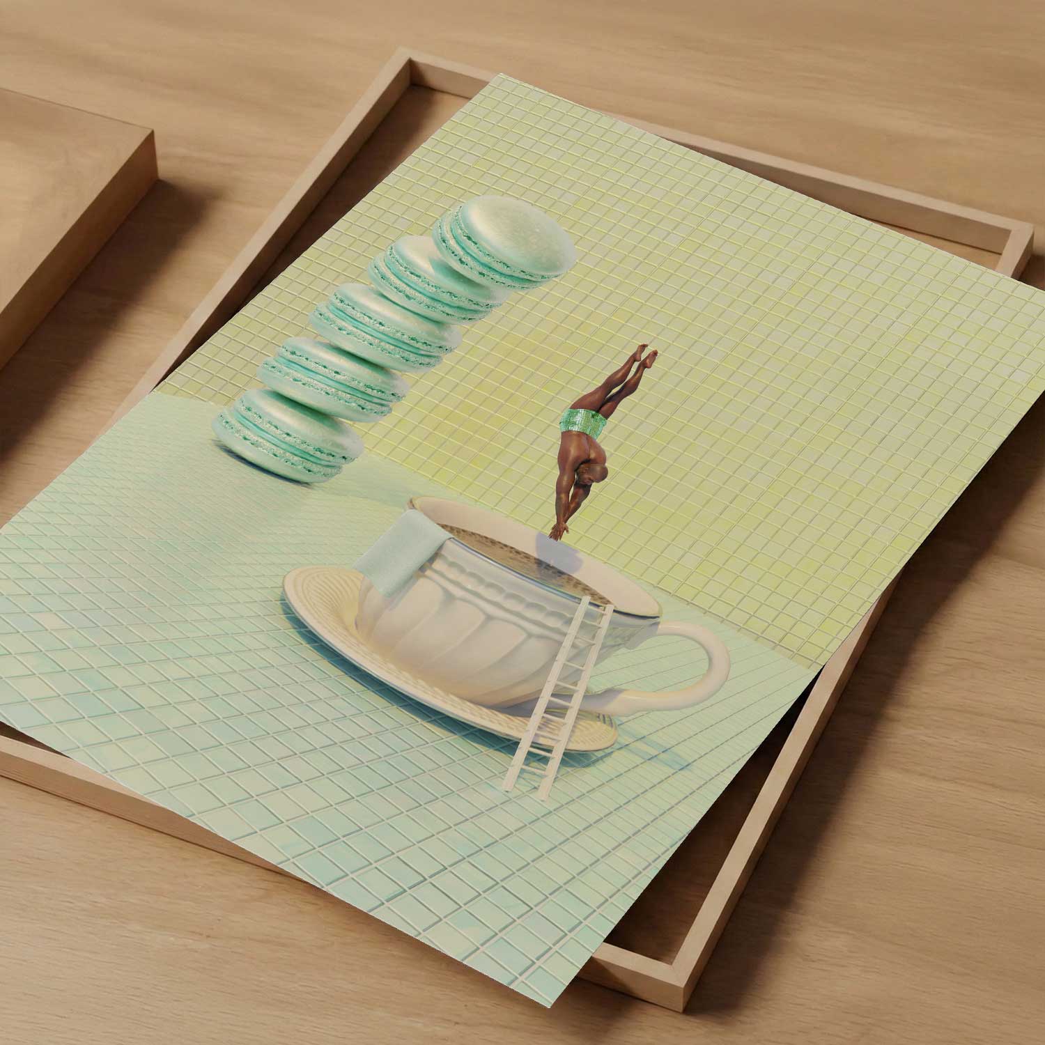 Minty High Dive, Vertical, Art Print