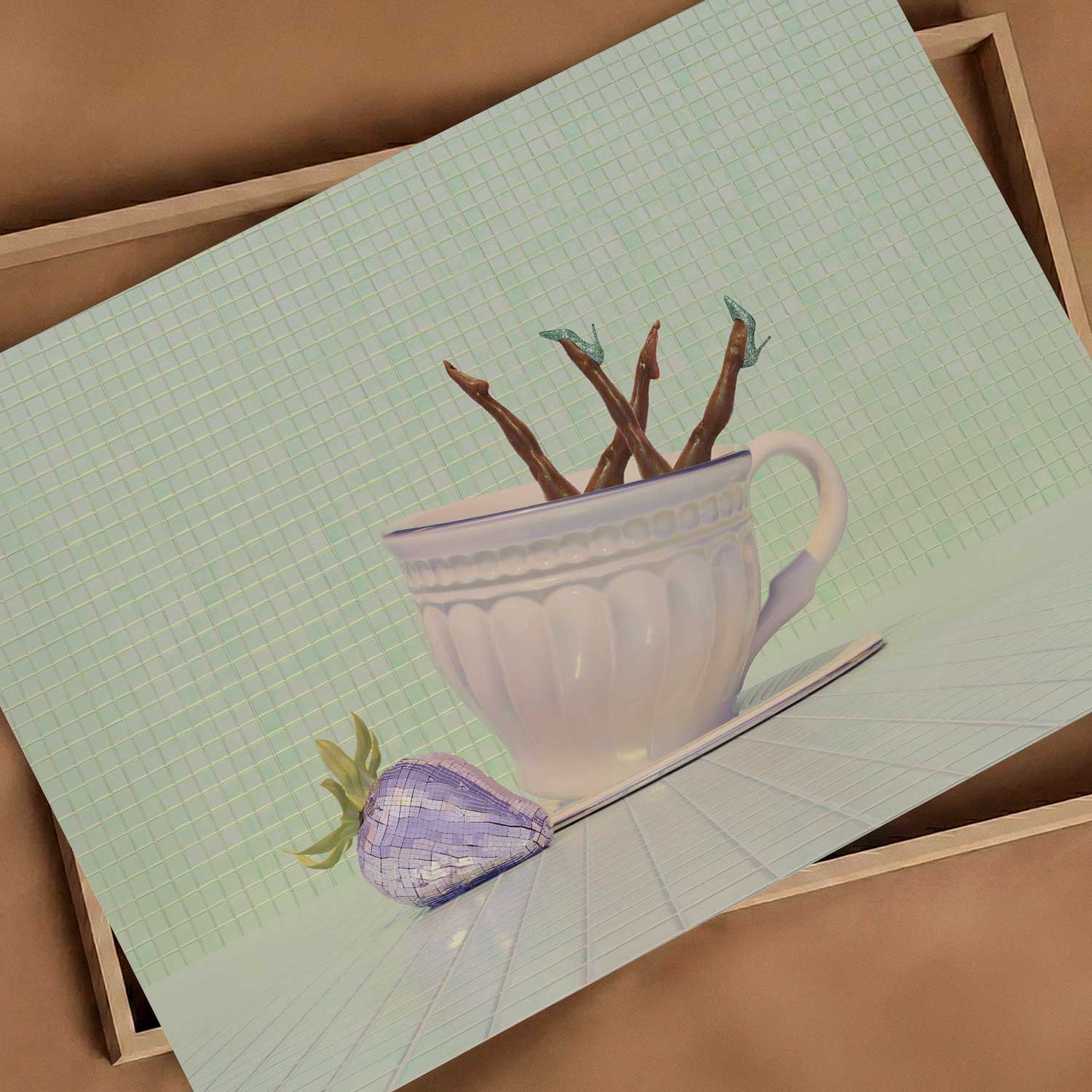 Minty Latte, Horizontal, Art Print