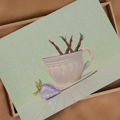 Minty Latte, Horizontal, Art Print