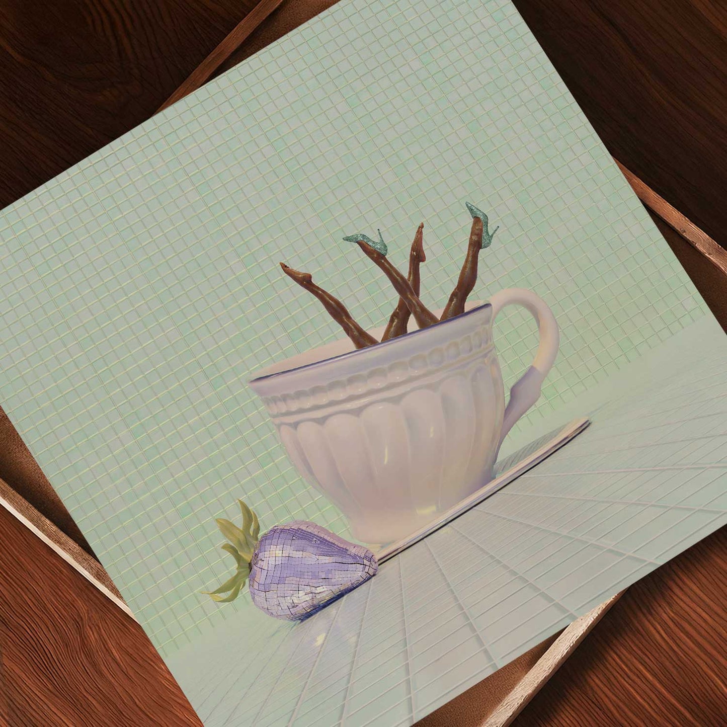 Minty Latte, Square, Art Print