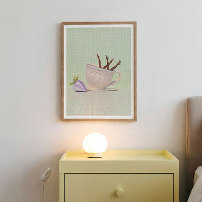 Minty Latte, Vertical, Framed Art