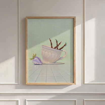 Minty Latte, Vertical, Wall Art