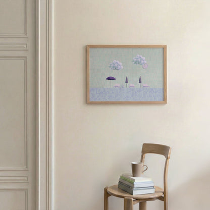 Minty Poolside, Horizontal, Framed Art