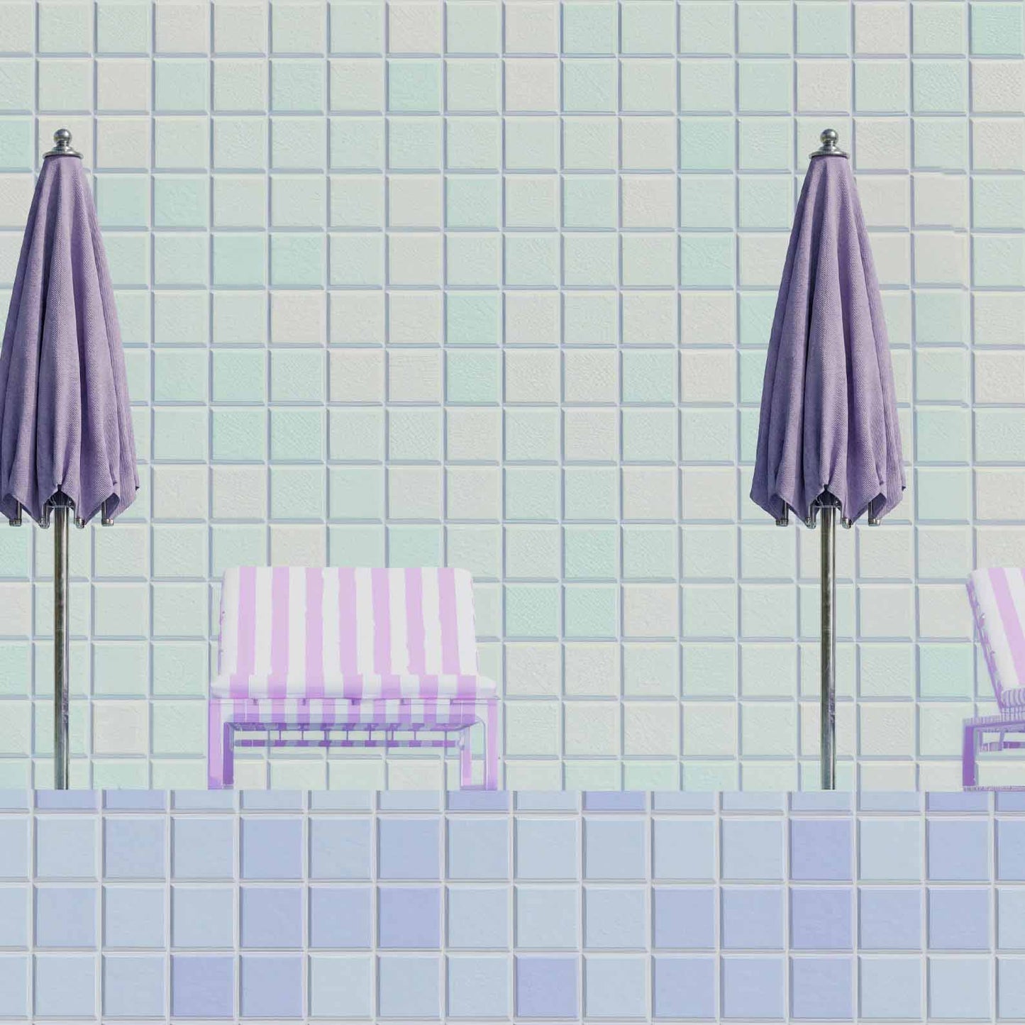 Extreme Close Up Detail Of Minty Poolside