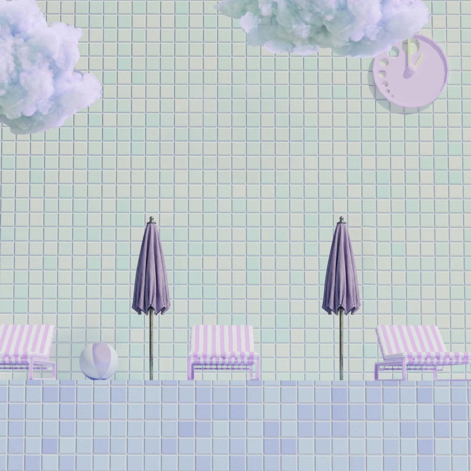 High Resolution Art Texture Of Minty Poolside