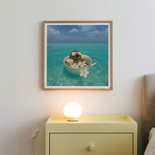 Ocean Teacup Spa, Square, Framed Art