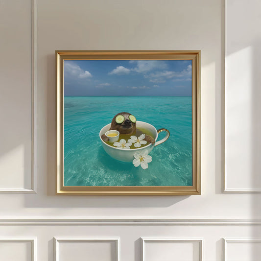 Ocean Teacup Spa, Square, Wall Art