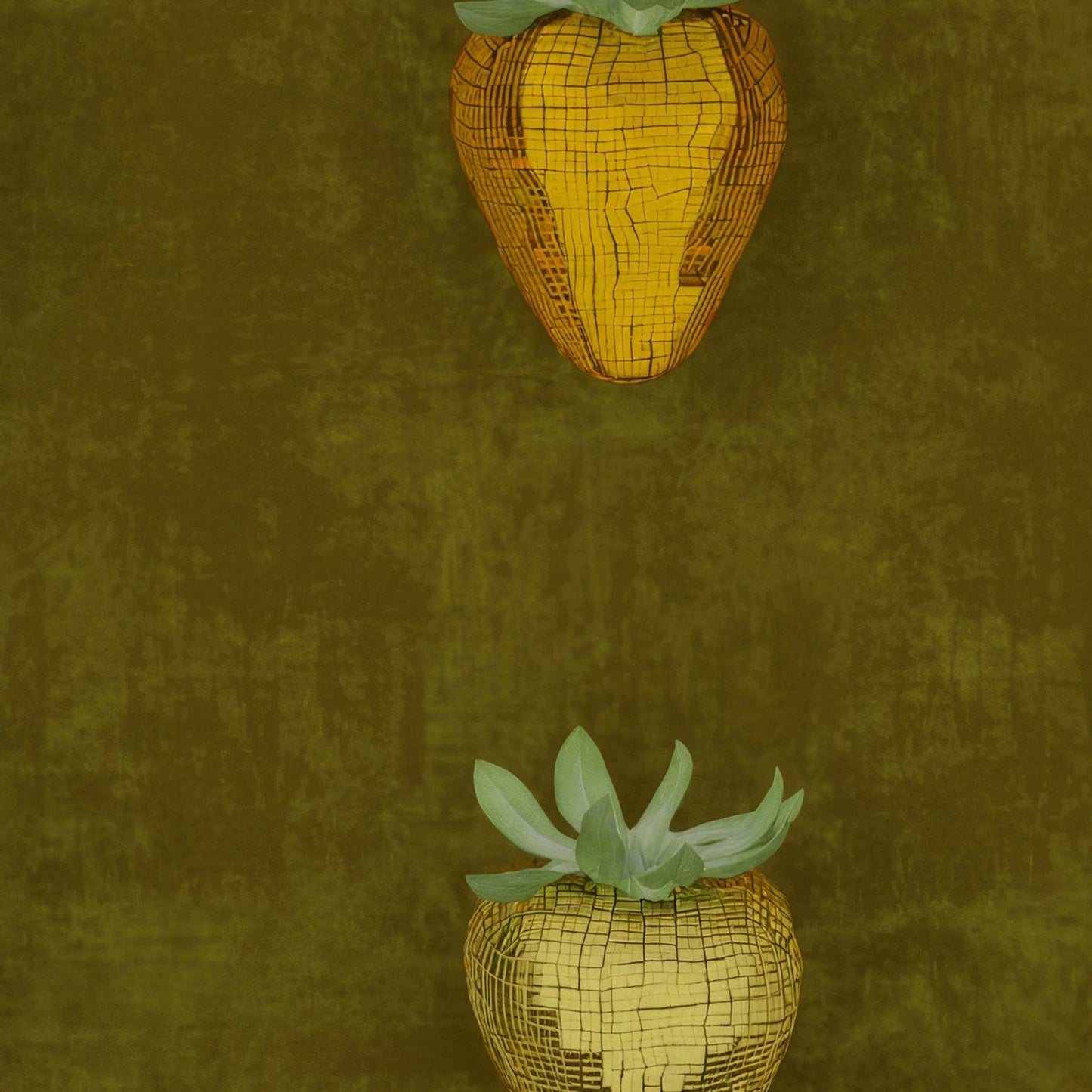 High Resolution Art Texture Of Olive Disco Berry Grid