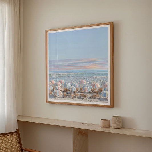 Pastel Seaside, Square, Framed Art