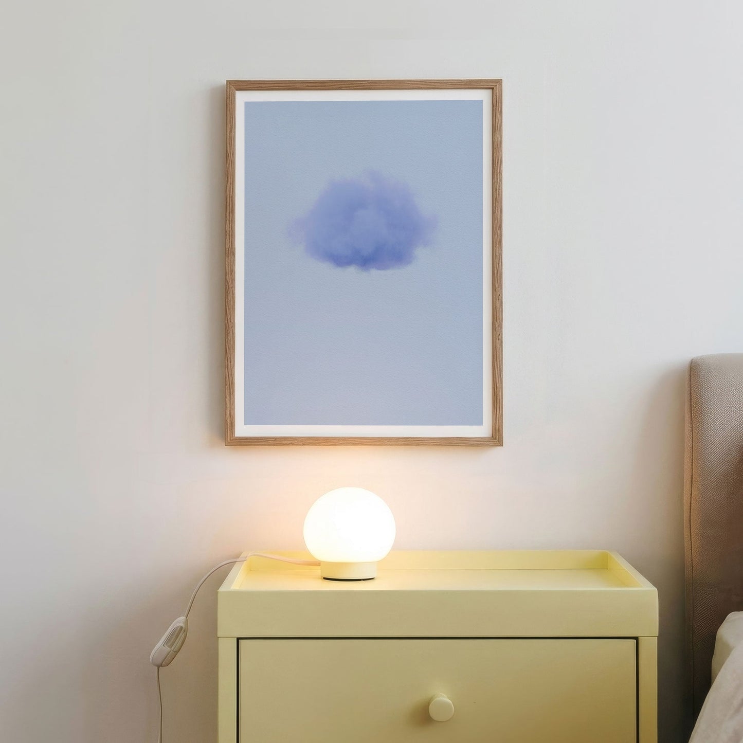 Framed Wall Art Of Petal Cloud · Blue Poppy, Vertical