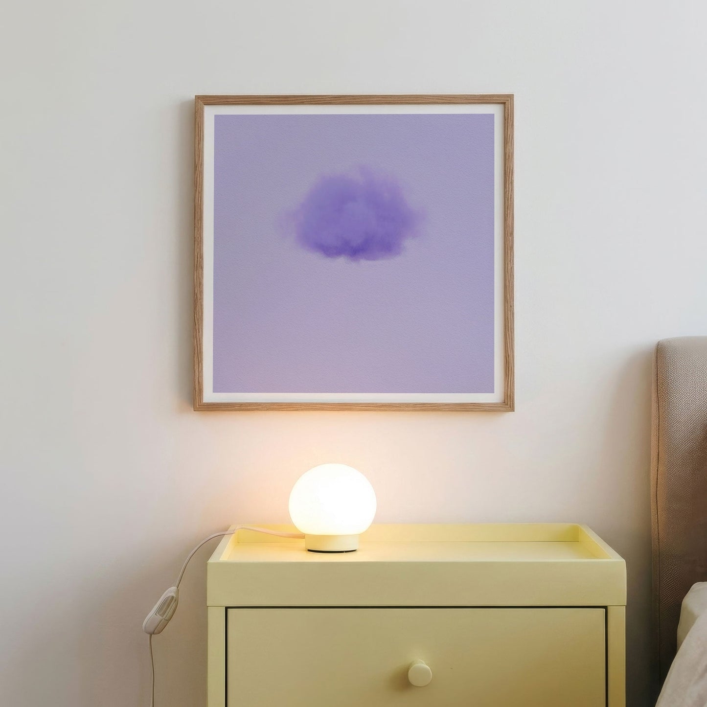 Framed Wall Art Of Petal Cloud · Lavender, Square