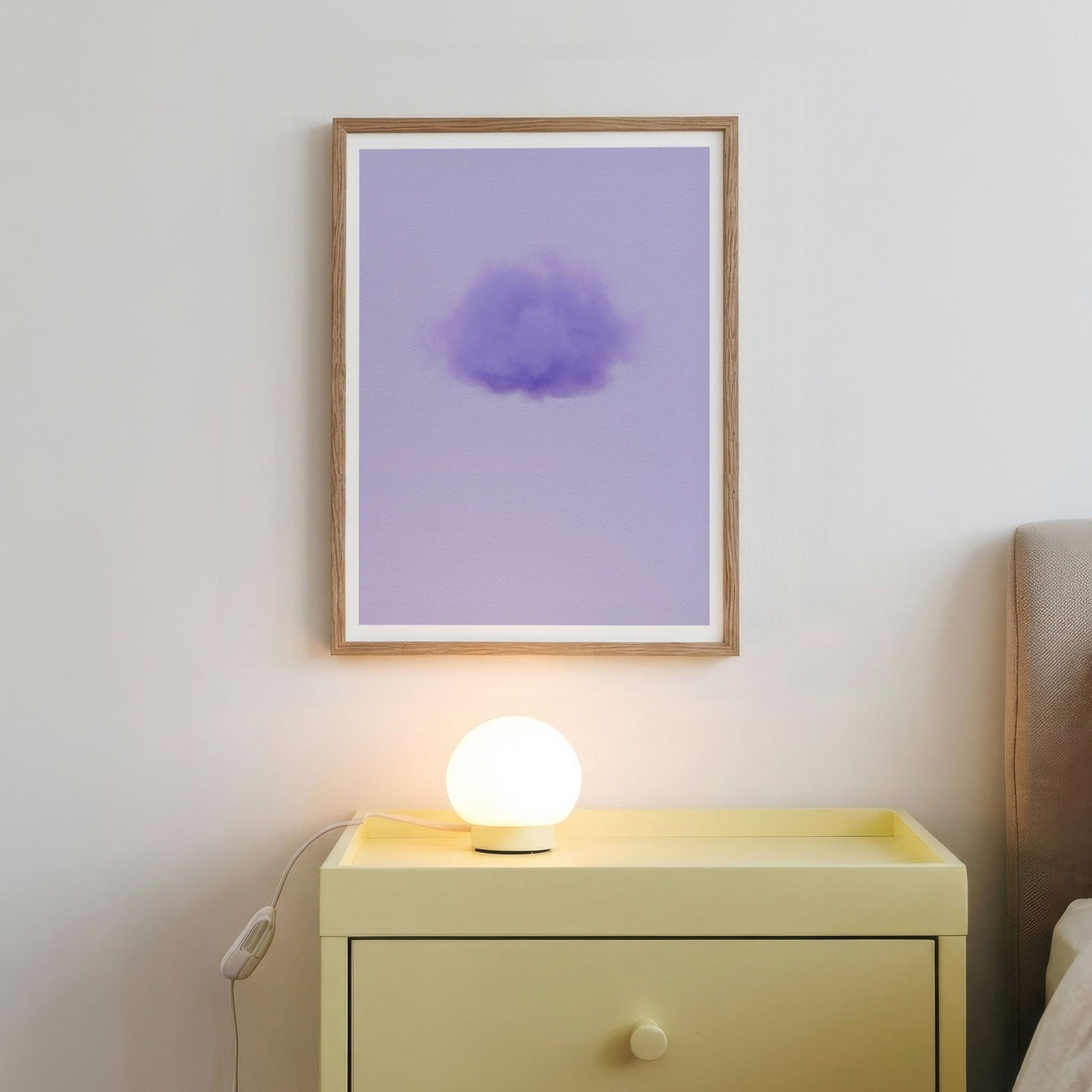 Framed Wall Art Of Petal Cloud · Lavender, Vertical
