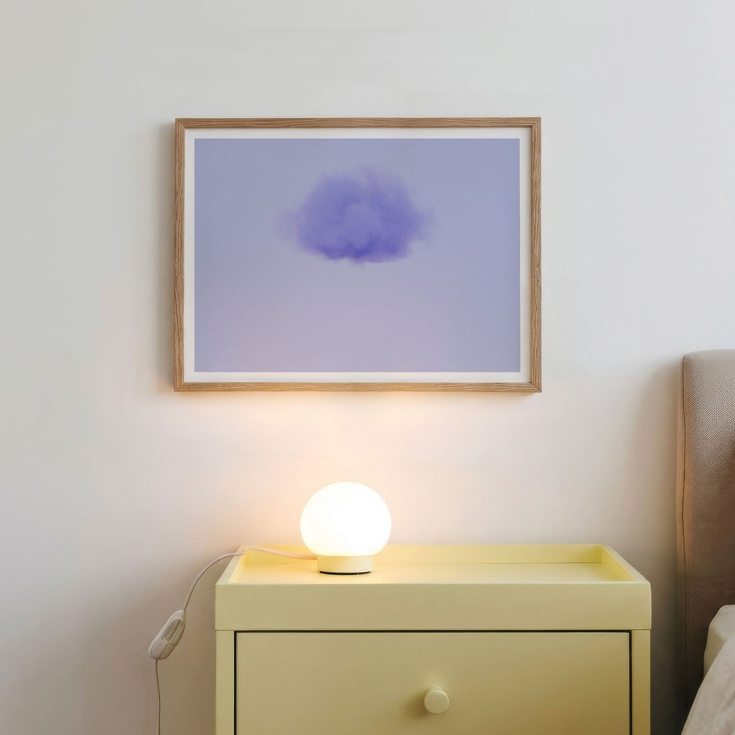 Framed Wall Art Of Petal Cloud · Periwinkle, Horizontal