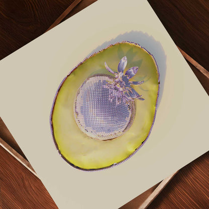 Pink Avocado, Square, Art Print