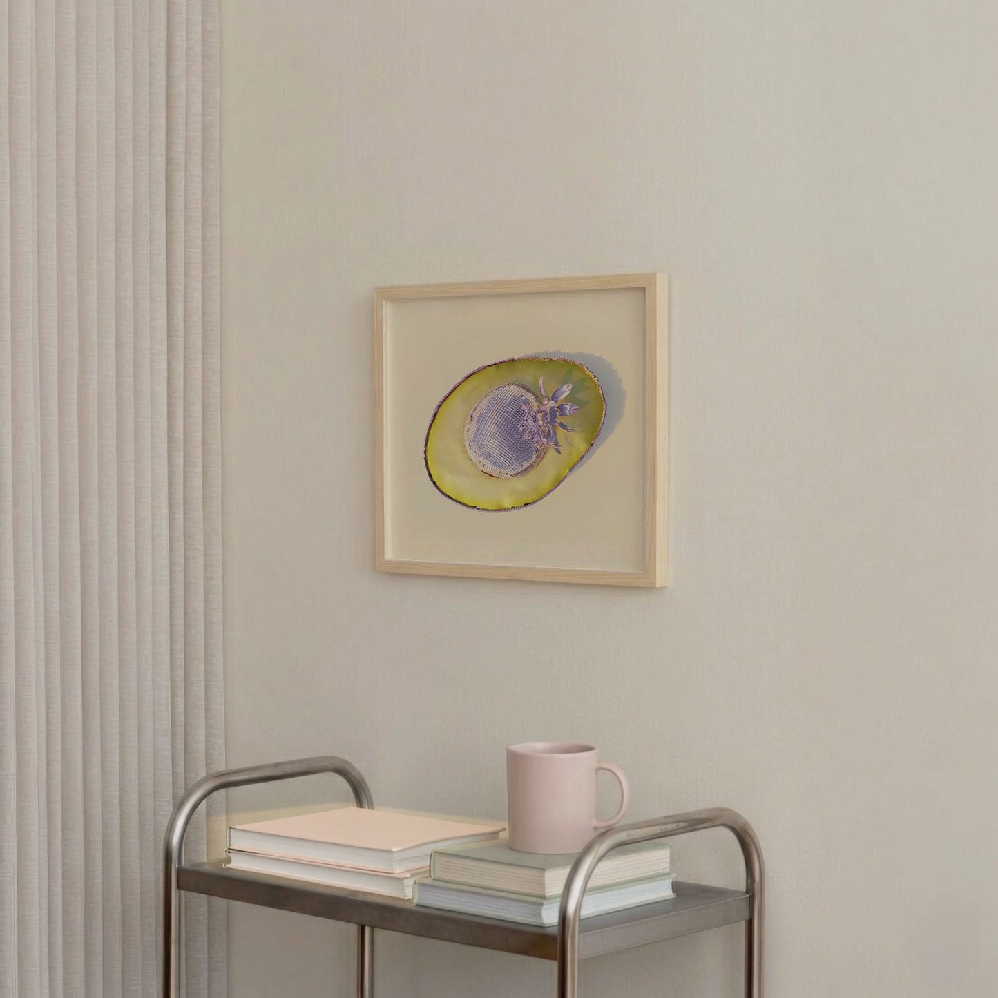 Pink Avocado, Square, Framed Art