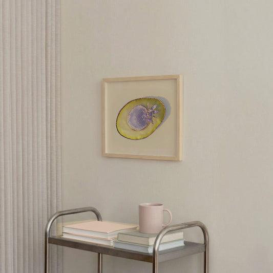 Pink Avocado, Square, Framed Art