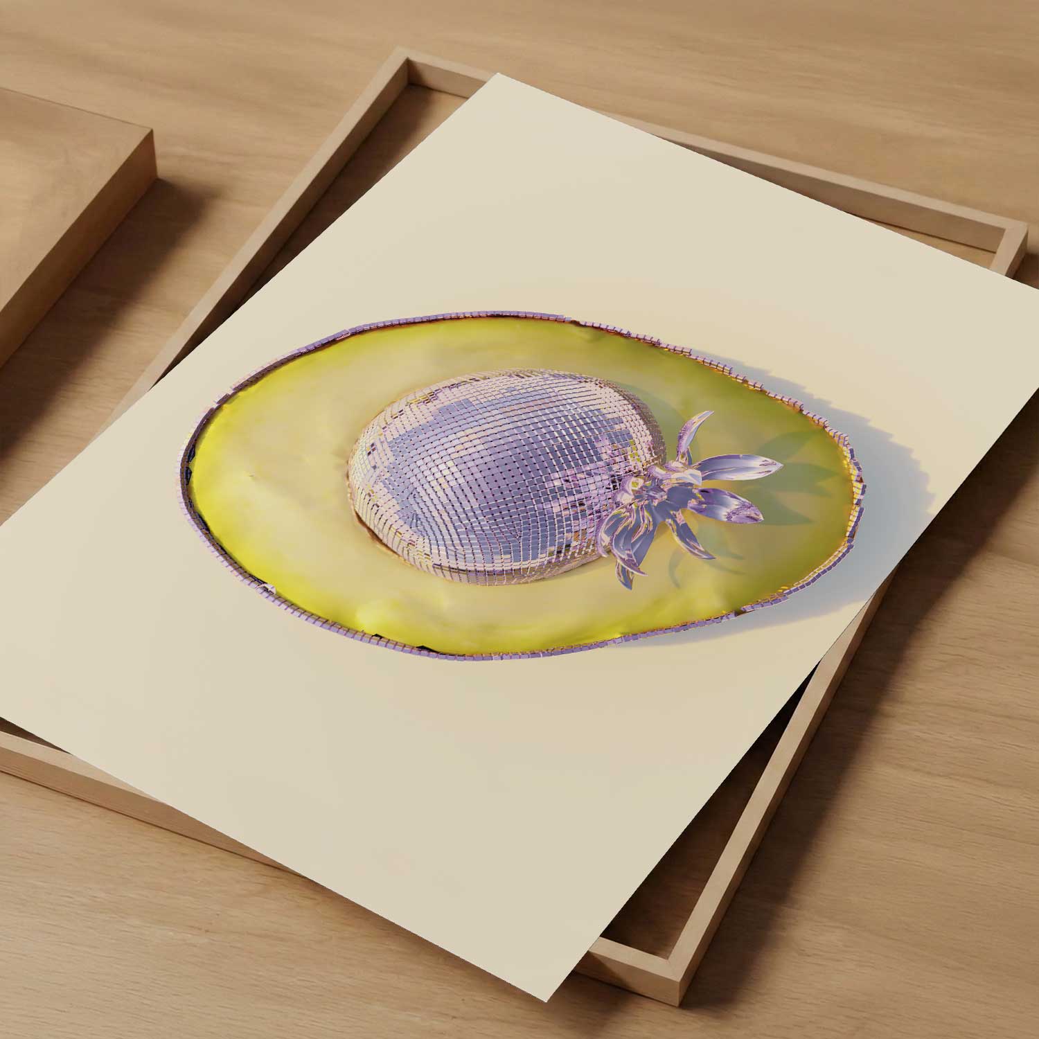 Pink Avocado, Vertical, Art Print
