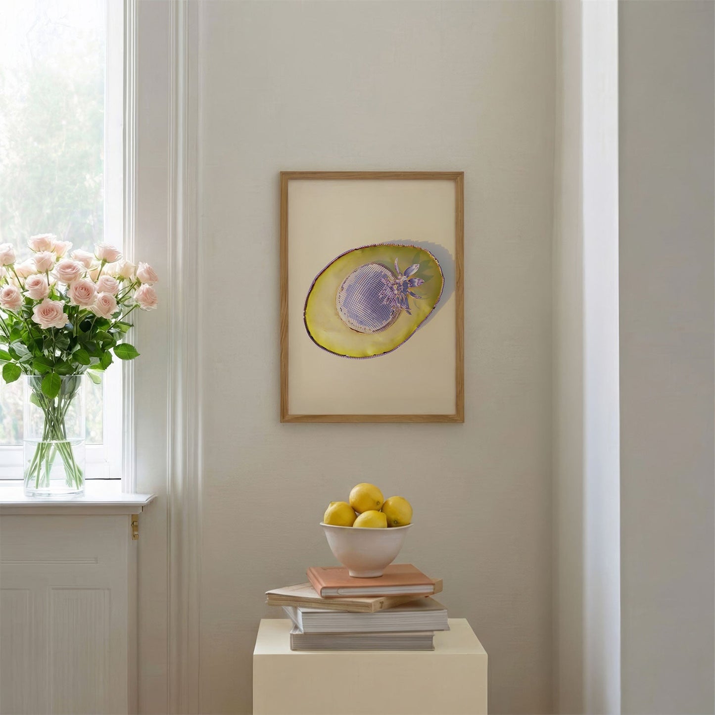 Pink Avocado, Vertical, Framed Art