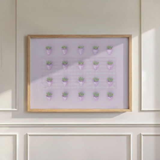 Pink Disco Berry Grid, Horizontal, Wall Art