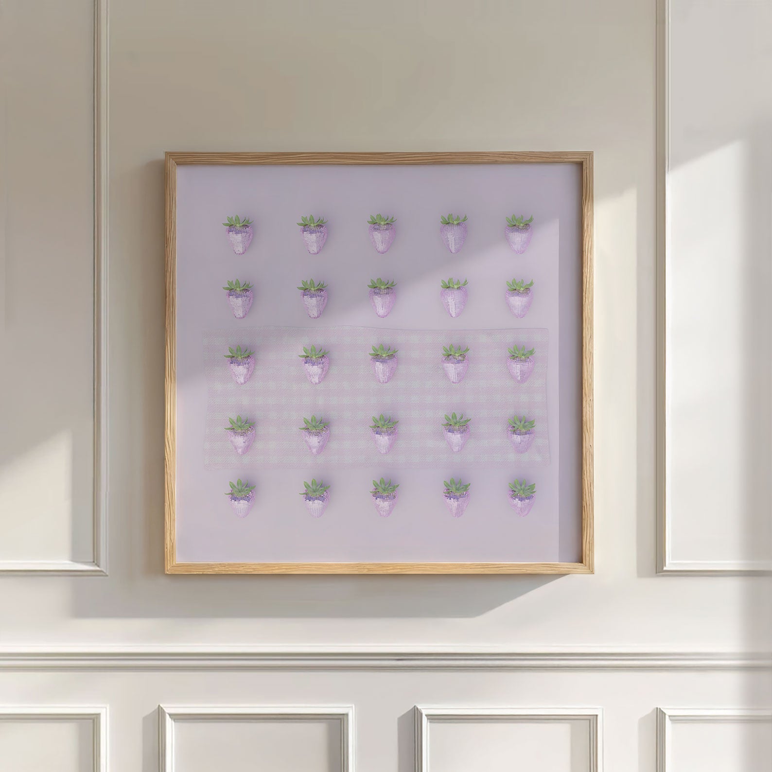 Pink Disco Berry Grid, Square, Wall Art