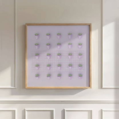 Pink Disco Berry Grid, Square, Wall Art