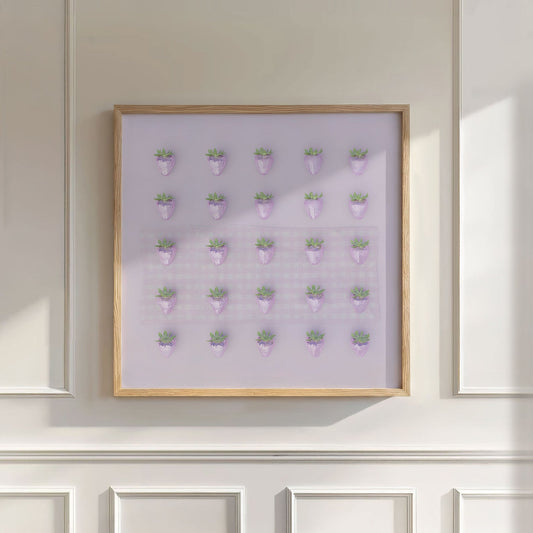 Pink Disco Berry Grid, Square, Wall Art