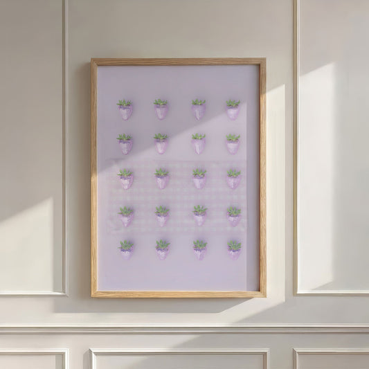 Pink Disco Berry Grid, Vertical, Wall Art