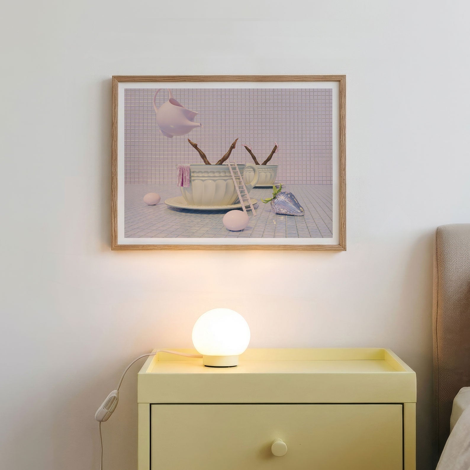 Pink Duet, Horizontal, Framed Art