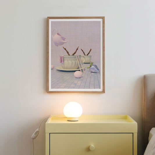 Pink Duet, Vertical, Framed Art