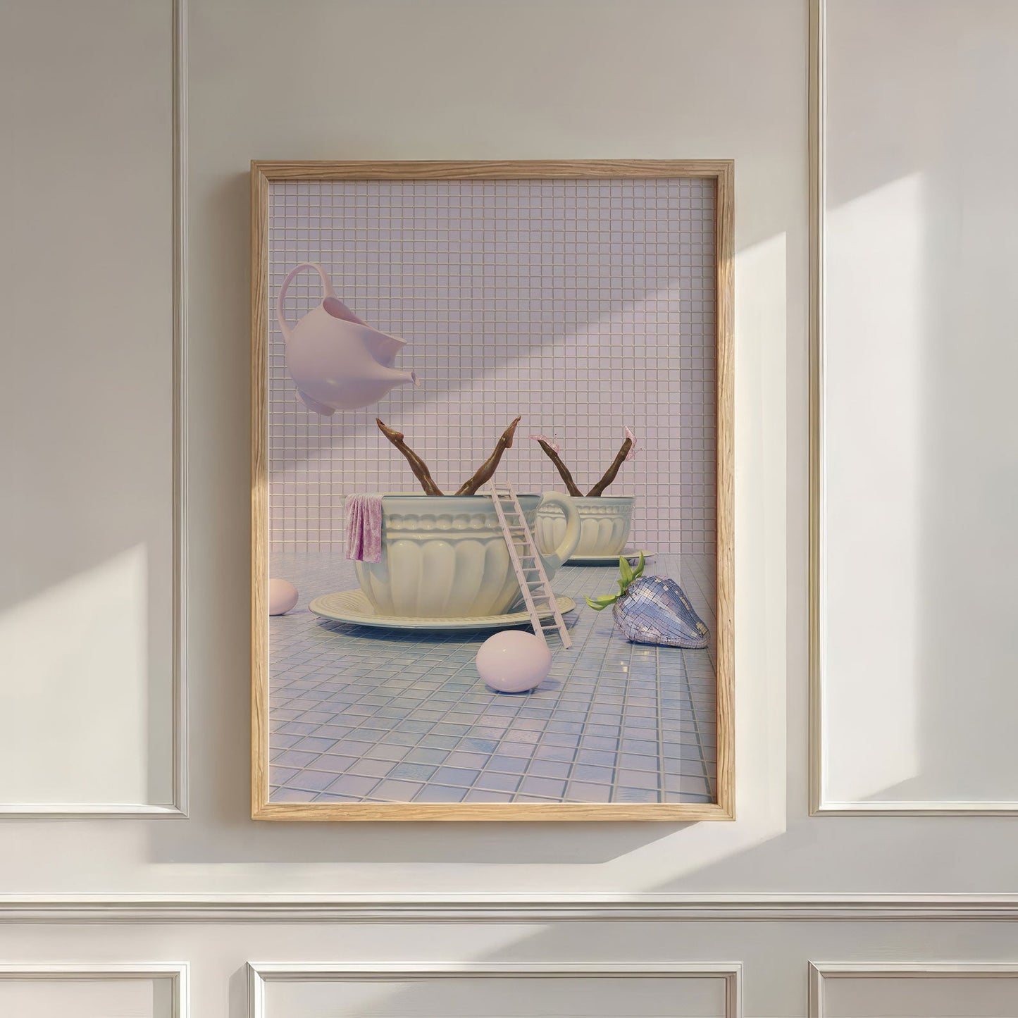 Pink Duet, Vertical, Wall Art