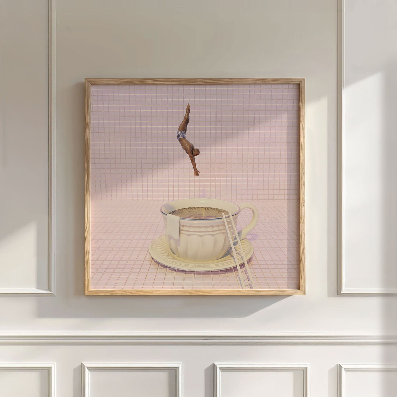 Pink High Dive, Square, Wall Art