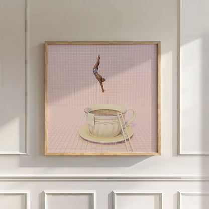 Pink High Dive, Square, Wall Art
