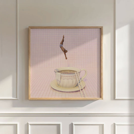 Pink High Dive, Square, Wall Art