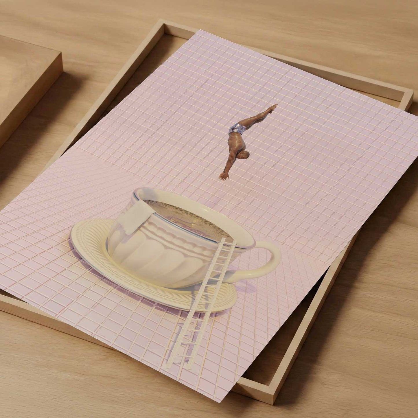 Pink High Dive, Vertical, Art Print