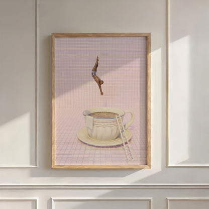 Pink High Dive, Vertical, Wall Art