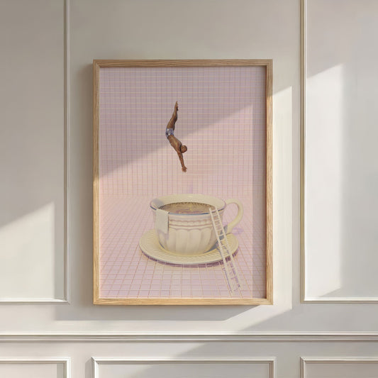 Pink High Dive, Vertical, Wall Art
