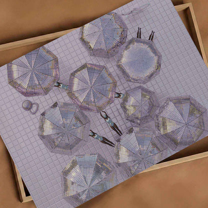 Pink Parasols, Horizontal, Art Print