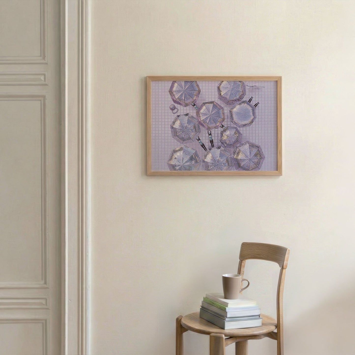 Pink Parasols, Horizontal, Framed Art