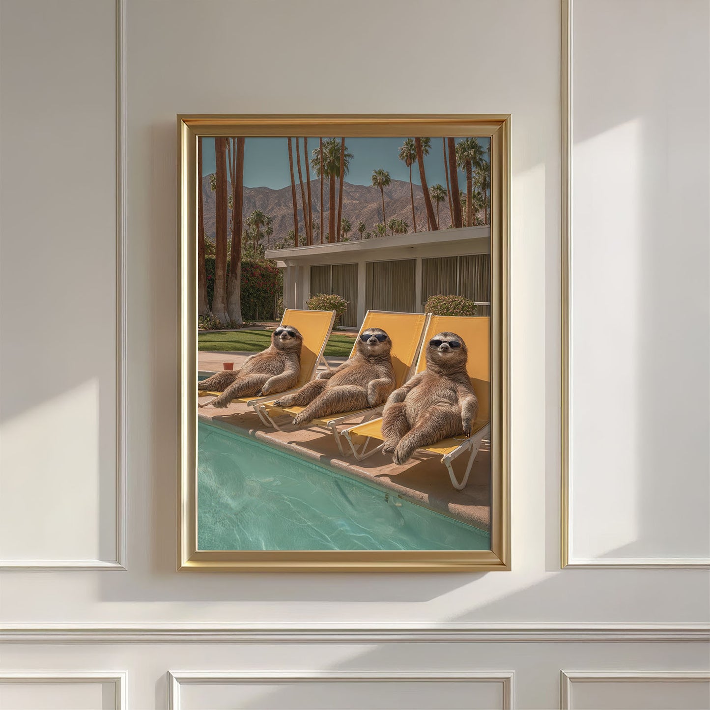 Poolside Lounge, Vertical, Wall Art