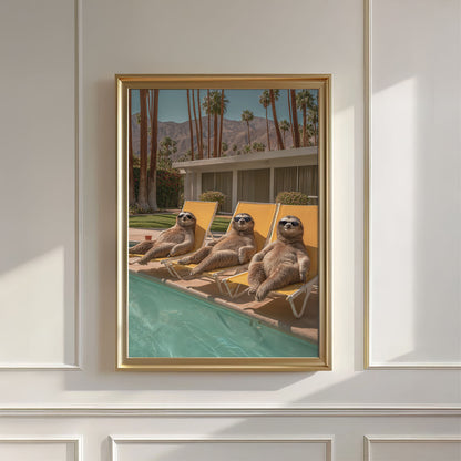 Poolside Lounge, Vertical, Wall Art