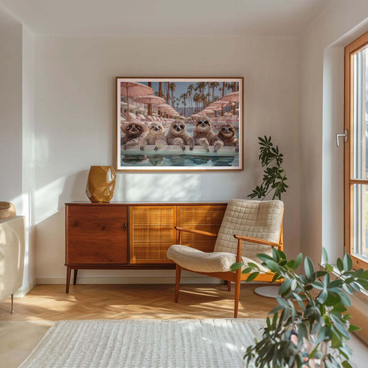 Poolside Paradise II, Horizontal, Framed Art